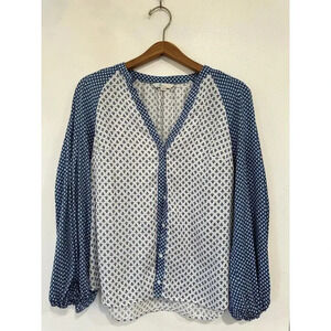 Boden Blue and White Blouse